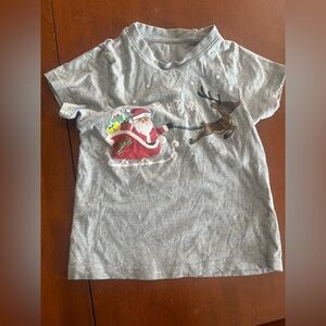 Kids' Gray Santa and Reindeer T-Shirt